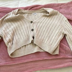 Garage tan button up sweater